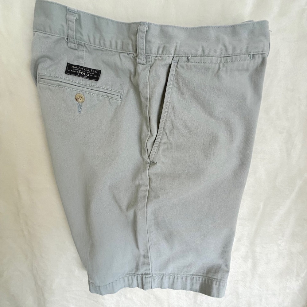 Polo Ralph Lauren Prospect Shorts Mens 36 Light Grey Cotton Chino Preppy